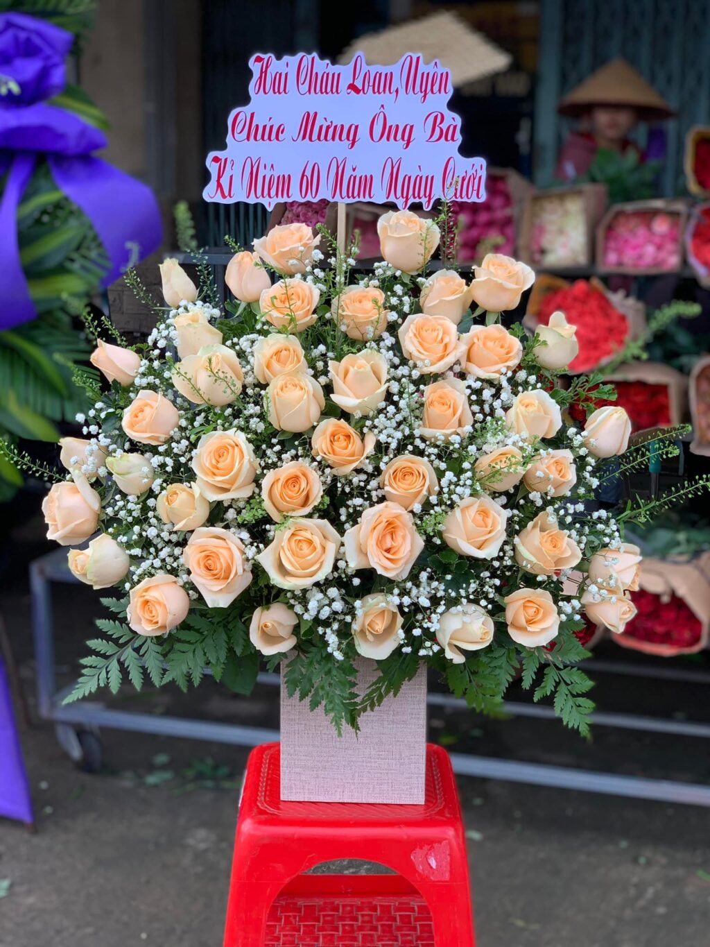 giỏ hoa chúc mừng tại tiệm hoa Phường An Phú Đông Quận 12